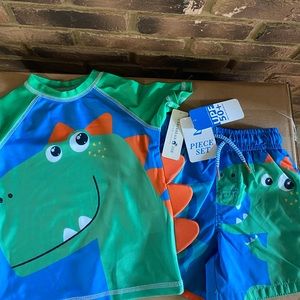 Caribbean Joe Supply Co. 2 PC Rash Guard Set 2T